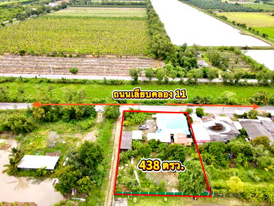 บ้านเดี่ยว หนองเสือ ปทุมธานี : ♻️บ้านสวนทำเลดี ติดถนนค้าขายได้ ♻️ 🚹คลอง 11 อ.หนองเสือ จ.ปทุมธานี🚹