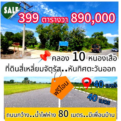 ที่ดิน หนองเสือ ปทุมธานี :  บ้านสวน วิวท้องนา   เพื่อนบ้านเพียบ สงบ โปร่งสบาย