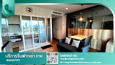 Condos for rent : For rent - Large condo in the heart of the city, convenient transportation, Fuse Chan-Sathon, fully furnished, near BTS Saint Louis. RW007177