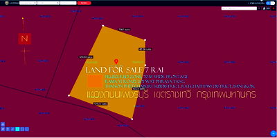 ที่ดิน ท่าเรือบ้านครัวเหนือ : ✅ขายที่ดิน 7ไร่ ถมแล้ว พื้นที่สีแดง หน้ากว้าง 70ม. ถนนพระราม 6 วัดพระยายัง แขวงถนนเพชรบุรี เขตราชเทวี กรุงเทพมหานคร   