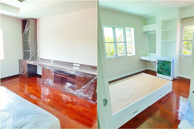 รูป ให้เช่า แอร์9ตัว 125 ตร.วาเฟอร์นิเจอร์บิ้วอินครบ หัวมุม คฤหาสน์ใหญ่ 2หลัง 5นอน 405 ตร.ม. วัชรพล ทางด่วนเอกมัย-รามอินทรา สุขาภิบาล5 - รูปที่ 6/8