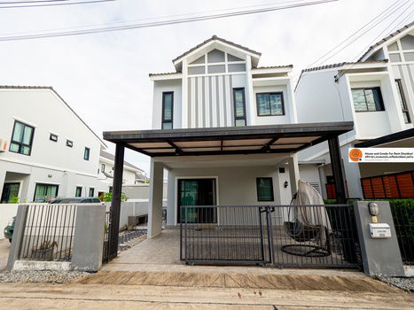 บ้านเดี่ยวให้เช่า : บ้านให้เช่า บางละมุง มณีริน หมู่บ้านเงียบสงบ เพื่อนบ้านดี ทำเลดี 3 นอน พร้อมเฟอร์ 17500 THB