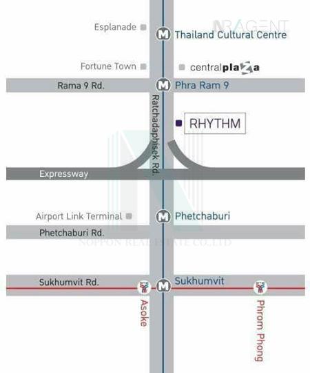 picture ð For rent condo RHYTHM ASOKE Building 1, Floor 28,Studio, Room size 23.00 sqm - 4/8