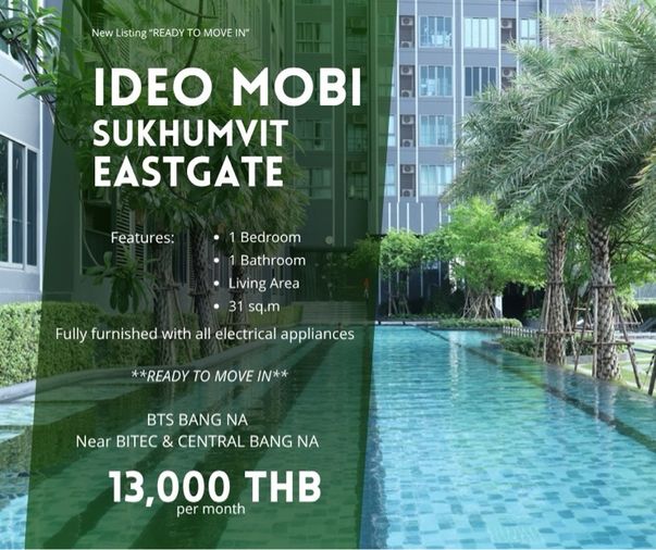 🔥ให้เช่า คอนโดติด Bts บางนา Ideo Mobi Eastgate ห้องสวย ราคาดีสุดๆ🔥