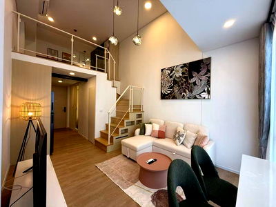 Condos for rent Singapore International School of Bangkok (SISB) : Rent landmark @MRTA Station🍁 Furniture and Electrical appliances 🍁 Near MRT Rama 9🍁 Duplex Room