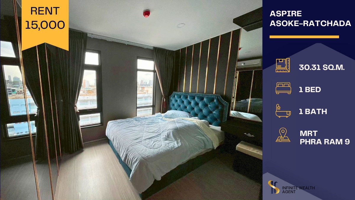 picture ✨ For Rent! Aspire Asoke – Ratchada, near MRT Phra Ram 9 🚇 Only 15,000 THB/month - 1/8