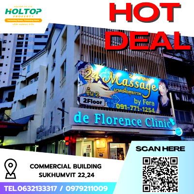 เช่าอาคารพาณิชย์ สถานีวิทยุโทรทัศน์ทีวีสีช่อง 3 : #R7696 🎉 191168 ให้เช่าอาคารพาณิชย์ Sukhumvit 22,24 