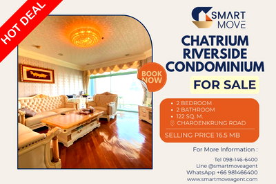 Condos for sale Silom and Sathorn Road : Sale ! river view, high floor, Wide living room !! Code C20251100032..Chatrium Riverside Condominium, 2 bed, 2 bath, furnished, Special Deal!
