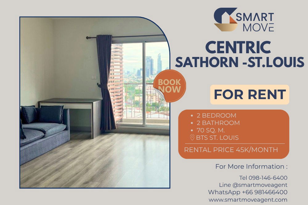 picture For Rent !! high floor 22+, Closed kitchen, Fixed parking! Code C20221200155....Centric Sathorn-St. Louis, 2 bed, 2 bath, furnished, ready to move in - 1/10
