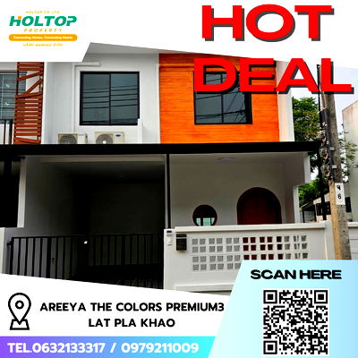 เช่าทาวน์โฮม กรุงเทพมหานคร : #R7661 🎉 181168 ให้เช่าบ้าน Areeya The Colors Premium3  Lat Pla Khao 