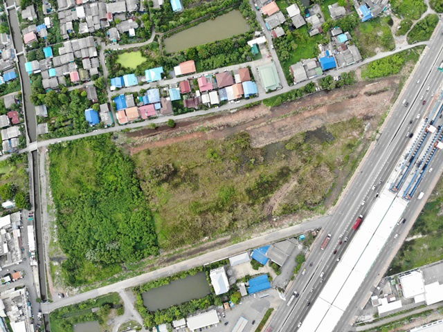 รูป AS026 ขายที่ดินสวย ผังเมืองสีเขียวเข้ม ที่ดินติดถนนสามด้าน ขนาดที่ดิน 31-1-32.1 ไร่ ด้านหน้าติดถนนพระราม 2 ขาเข้า - รูปที่ 5/9