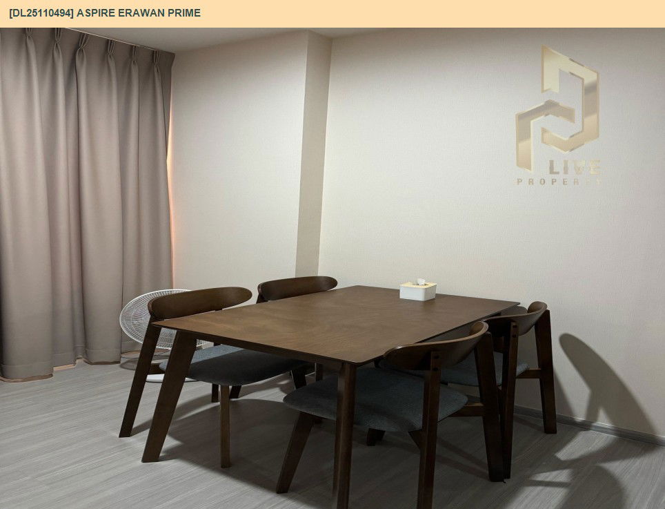 picture DL25110494 Condo for rent, Aspire Erawan Prime near BTS Chang Erawan, ready to move in, call urgently 0638692663 LineID @534wlwof - 3/12