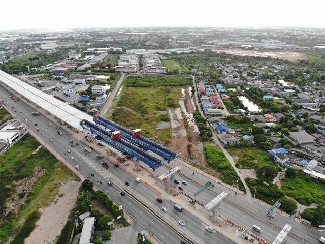 รูป AS026 ขายที่ดินสวย ผังเมืองสีเขียวเข้ม ที่ดินติดถนนสามด้าน ขนาดที่ดิน 31-1-32.1 ไร่ ด้านหน้าติดถนนพระราม 2 ขาเข้า - รูปที่ 3/9