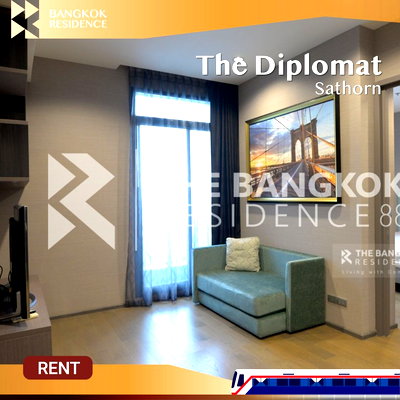 Condos for rent : Elevated Living! 💎 The Diplomat Sathorn, High-Floor Unit in the heart of Sathorn, 💎 near BTS Surasak 