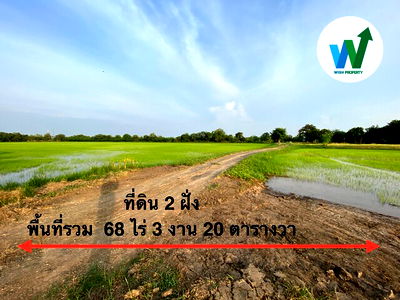 ที่ดิน ฉะเชิงเทรา : ขายที่ดินเปล่า 68-3-20 ไร่ อ.บ้านโพธิ์ จ.ฉะเชิงเทรา