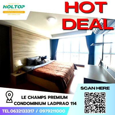 Condos for rent Ladprao Hospital : #S5004 For Rent Le Champs Premium Condominium Ladprao 114