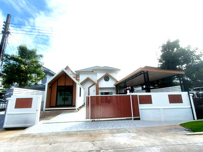 บ้านเดี่ยว ถนนนิมิตรใหม่ : บ้านเดี่ยว สไตล์คาเฟ่  ทำเลมีนบุรี คลองสามวา นิมิตใหม่ หมู่บ้านเคซีการ์เด้นโฮม 9 ใกล้โรงเรียนสารสาร์ท นิมิตใหม่  นัดหมายชมบ้าน 085-318-6868