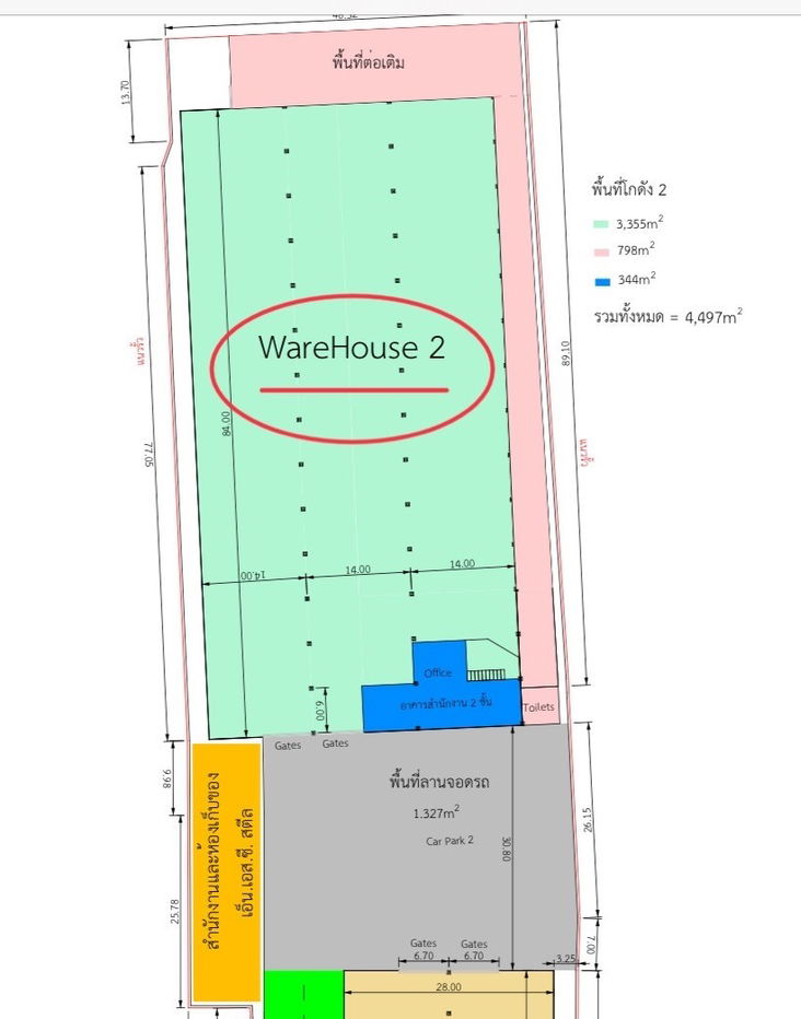 รูป HR3020ให้เช่าโกดังขนาด 3,355 ตรม.พร้อมออฟฟิศ ติดถนนเทพารักษ์ ย่านบางพลี ทำเลเดินทางสะดวก เหมาะทำศูนย์กระจายสินค้า - รูปที่ 4/5