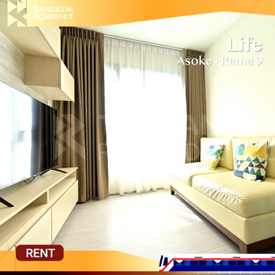Condos for rent : Life Asoke - Rama 9 💖 Beautifully Decorated Unit, Fully Furnished, Great View 🛌🏻 Near MRT Rama9