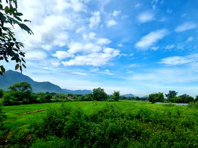 Land for sale Mae On Chiang Mai : For sale: Beautiful land in Mae On with a scenic view of rice fields and streams, just 2.4 km from main road 1317, totaling 48 rai.