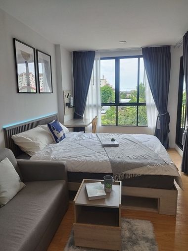 คอนโด Atmoz Kanaal Rangsit มีเครื่องซักผ้า+แต่งสวย ตึก D ชั้น 6 แบบ 1 ห้องนอน 24 ตรม. วิวคลอง ของครบ