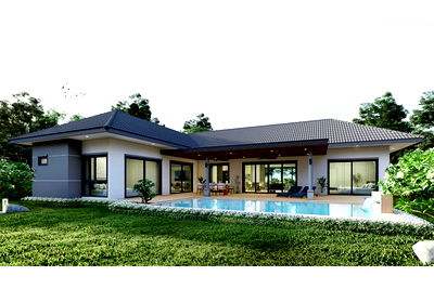 Houses for sale Hua Hin Prachaubkirikhan : [920601001-526] Nantra, Type-A Modern Pool Villa, 3 Bed 4 Bath in Hua Hin Soi 112