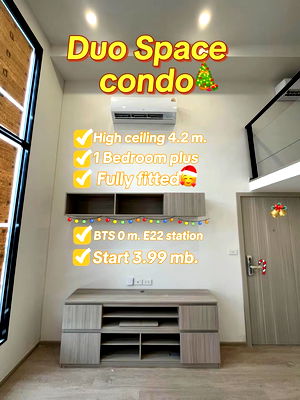 ขายคอนโด : 🎄ขายคอนโด 2 ชั้น 𝗢𝗥𝗜𝗚𝗜𝗡 𝗣𝗟𝗨𝗚&𝗣𝗟𝗔𝗬 𝗘𝟮𝟮 𝗦𝗧𝗔𝗧𝗜𝗢𝗡🎄เพดานสูง 4.2 ม. ขนาด 35 ตรม. ✨ผ่อนเริ่มต้นเพียง 1X,XXX บาท/เดือน