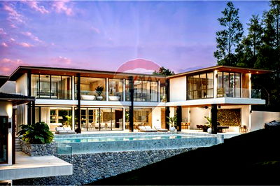 บ้านเดี่ยว สุราษฎร์ธานี : [920121001-2899] Tropical Luxury Villa with Panoramic Sea Views in Bo Phut