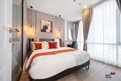 🚆💚 Near 𝗕𝗧𝗦 𝗖𝗵𝗼𝗻𝗴 𝗡𝗼𝗻𝘀𝗶 | 2️⃣ BR, 𝟰𝟮.𝟵𝟴 sq.m., 7️⃣th floor | bathtub 🛁 and workspace room🖥️ solid structure 💪!