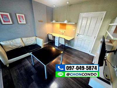 เช่าคอนโด บางแสน : DCondo ดีคอนโด ชั้น5 ตึกA  ------------ห้องสวย + มีเครื่องซักผ้า------------Tel 097-049-5874 (Line: @choncondo มี@ด้วย)