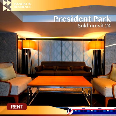 Condos for rent : President Park Sukhumvit 24 ✨ Newly renovated, high floor, pet-friendly 🐶 Near BTS Phrom Phong 