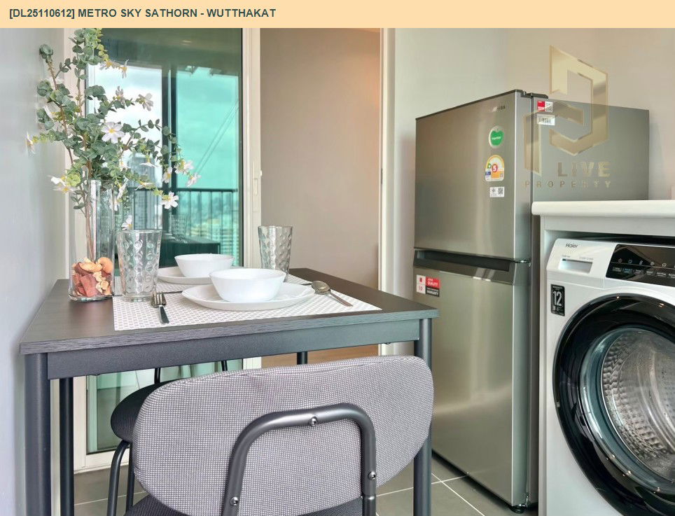 รูป DL25110612 ให้เช่าคอนโด เมโทร สกาย สาทร - วุฒากาศ (Metro Sky Sathorn - Wutthakat) ใกล้ BTS วุฒากาศ พร้อมเข้าอยู่ โทรด่วน 0638692663 LineID @897iyzll - รูปที่ 8/9
