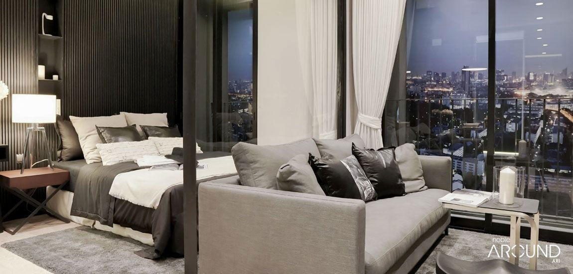 รูป 🔥25K/Mo 1นอน ห้องกว้าง ไซส์ใหญ่ วิวเมือง ราคาดีสุดๆ เฟอร์จัดเต็ม พร้อมอยู่ คอนโดหรู ทำเลดีมาก ใกล้ BTS อารีย์ @ Noble Around Ari - รูปที่ 3/13