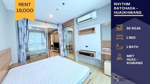 Rhythm Ratchada - Huaikwang✨ Only steps from MRT Huai Khwang 🚇 just move in! 💼 Only 19,000 THB/month 💸📍