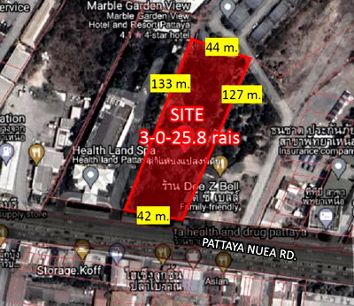 ที่ดิน บางละมุง ชลบุรี : ขายที่ดินติดถนนพัทยาเหนือ ชลบุรี