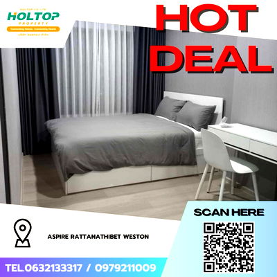 Condos for rent MRT Nonthaburi Civic Center : #Z3348💥 261168 🔥 Condo for rent: Aspire Rattanathibet Weston