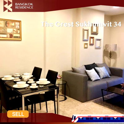 ขายคอนโด : 🔥 รีบด่วน!  2 ห้องนอน ทำเลทอง The Crest Sukhumvit 34 ใกล้ BTS ทองหล่อ