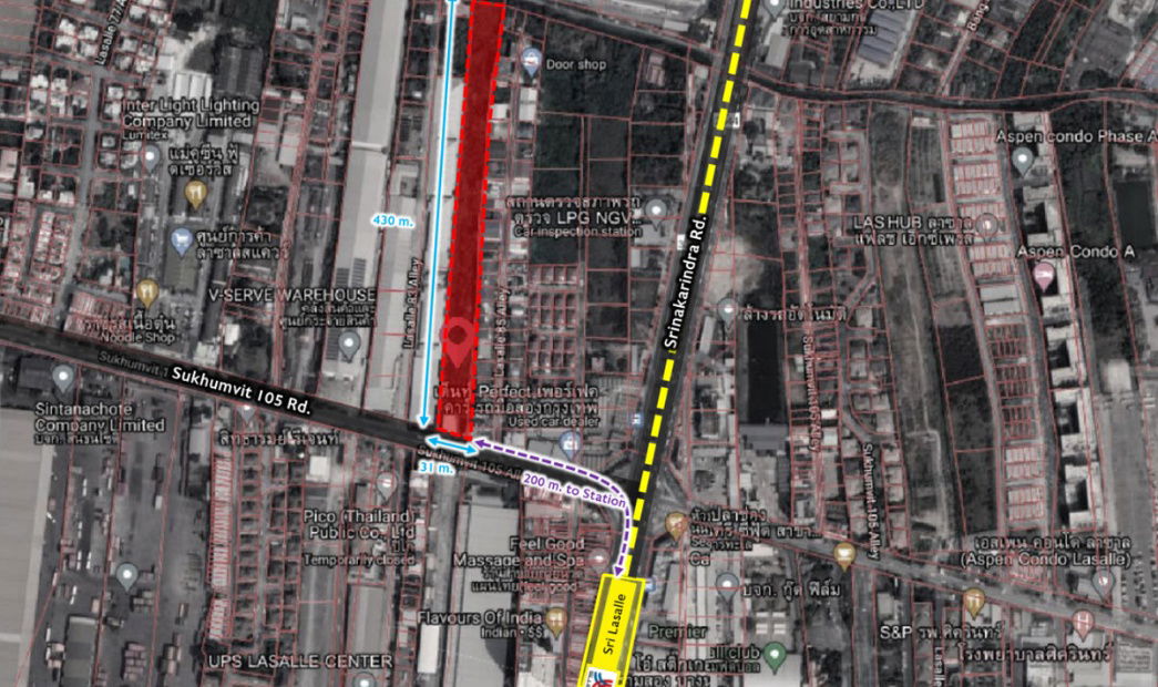 รูป ขายที่ดินสุขุมวิท 105 (ลาซาล) ใกล้ MRT ศรีลาซาล 200 เมตร - รูปที่ 3/3