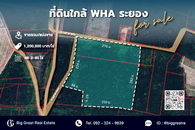 Land for sale Ban Khai Rayong : Land for Sale – Large Plot Near WHA Industrial Estate, Rayong