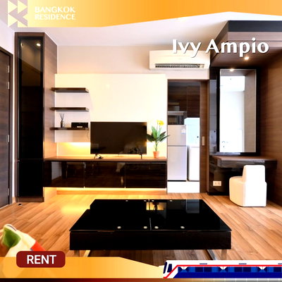 คอนโดให้เช่า :  Ivy Ampio  🛋️ ยูนิตสวยชั้นสูง เฟอร์ครบ  💚 ใกล้ MRT ศูนย์วัฒนธรรมฯ 