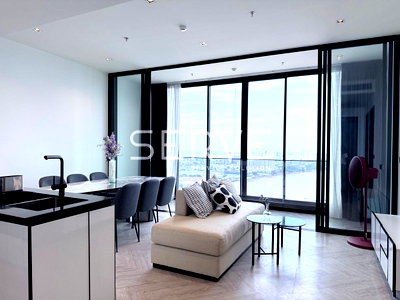 Condos for rent : 🔥63K🔥- 2 Beds Nice Room 78.80 sq.m. High Fl. 25+ Good Location Close to Asiatique Riverfront at Chapter Charoennakhon Riverside Condo / For Rent