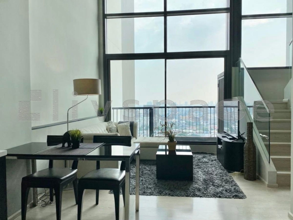 picture ▚ LD219ツ For Rent Rhythm Sukhumvit 44/1 [BTS Phra Khanong] 1 Bed Duplex ⭐ Stunning Unit! Unblocked View, High Ceiling 43k  - 2/8