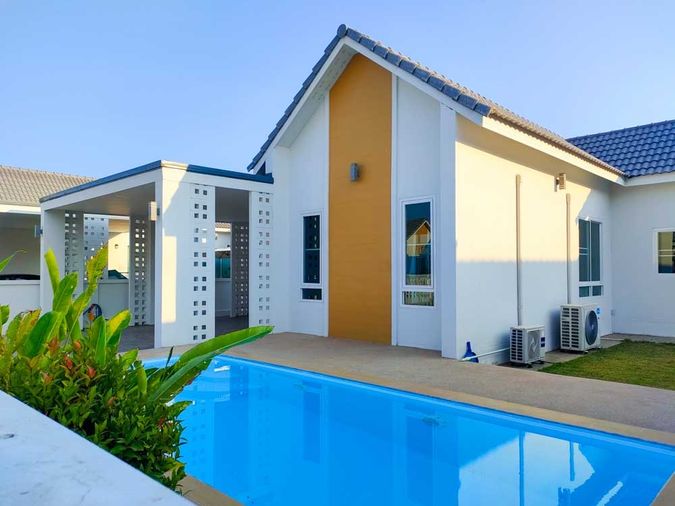 บ้านพูลวิลล่าสร้างใหม่ให้เช่า ใกล้โรงเรียนนานาชาติลานนา หางดง เชียงใหม่