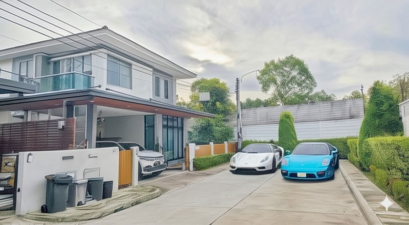 บ้านเดี่ยวให้เช่า : Perfect place กรุงเทพกรีฑา-พระราม 9 78,000 บาท 4 น 3น มีev charger