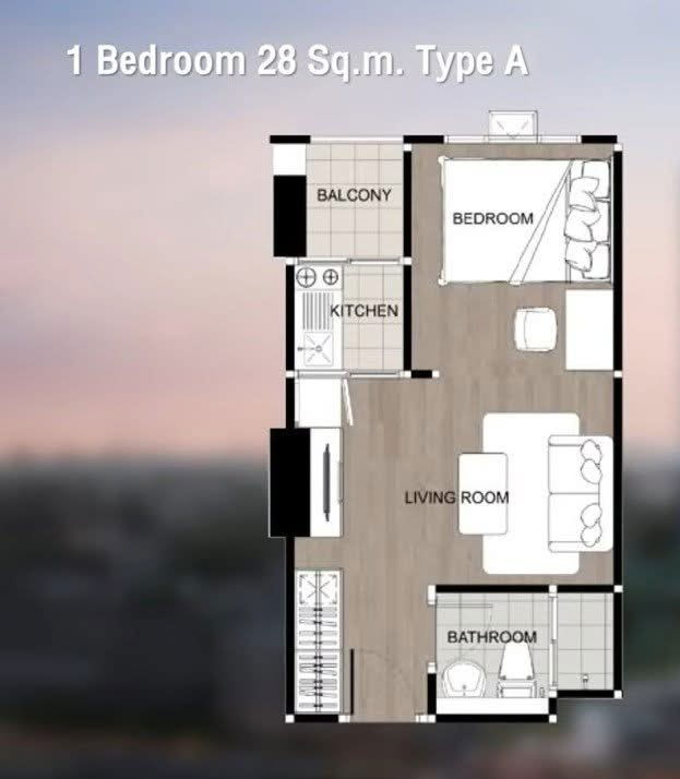 รูป ให้เช่า Regent Home Bangna  *** 10,500 บ./ด. ***  ขนาด 28 ตรม.  1ห้องนอน 1ห้องน้ำ  ชั้น18  ตึกD - รูปที่ 9/11