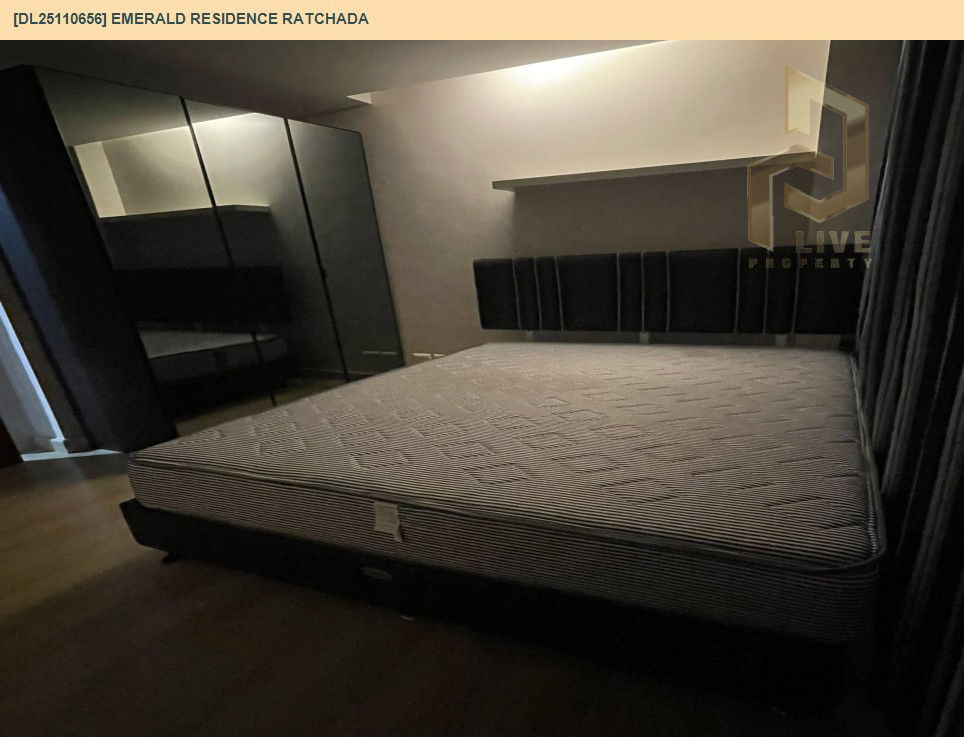 รูป DL25110656 ให้เช่าคอนโด เอมเมอรัลด์ เรสซิเดนท์ รัชดา (Emerald Residence Ratchada) ใกล้ MRT ห้วยขวาง พร้อมเข้าอยู่ โทรด่วน 0800343450 LineID @655ebbvc - รูปที่ 3/8