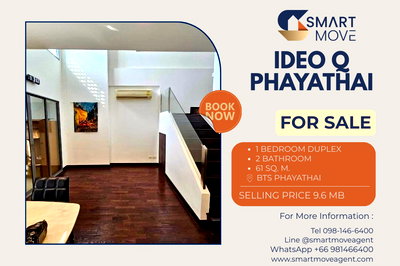 Condos for sale Din Daeng Road : FOR SALE !! Code C20241100046.......Ideo Q Phayathai, 1 bedroom Duplex, 2 bathroom, furnished, Special Deal!!