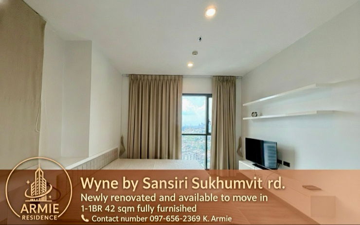 รูป 🔥Available 5 Nov 🔥Wyne Sukhumvit 1-1BR 42sqm Big kitchen, Fully Furnished 082-459-4297 - รูปที่ 1/16