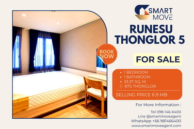 Condos for sale BTS Thong Lo (Thong Lor) : Sell with tenant C20251100021...Runesu Thonglor 5 1 bedroom 1 bathroom 6.XX MB ONLY !!