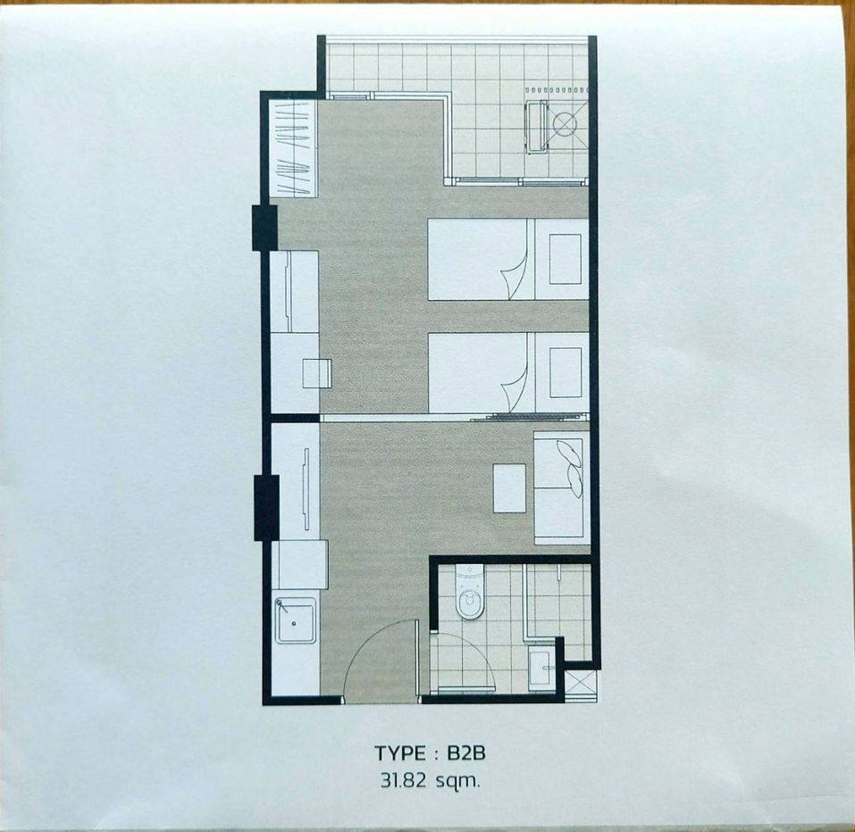 รูป 🏡 ให้เช่า Kave Town Space💖  ✨ ตึก B ชั้น 3 ห้องใหญ่ ระเบียงยื่น สุดทางเดิน - รูปที่ 18/18